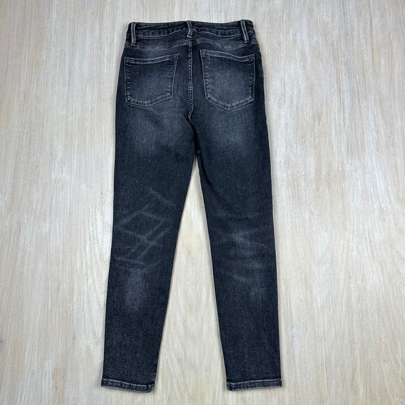 Frame Le One Skinny Jeans Size 1 Black Denim Jeans High Rise Dark Wash (US 4) - Picture 6 of 16